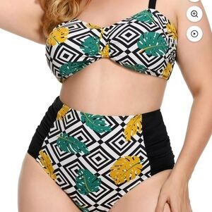 NWT As Rose Rich High Rise Two Piece Bikini Swimsuit